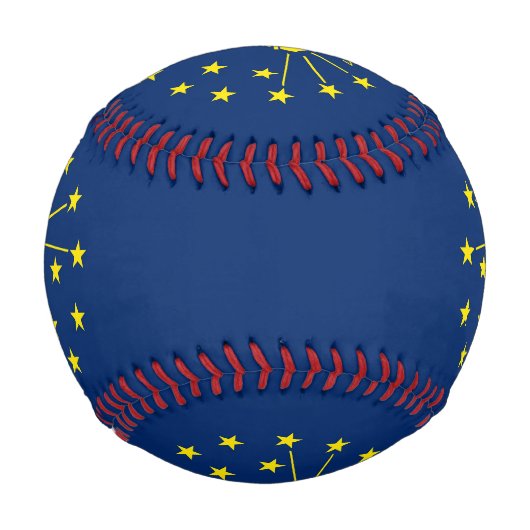 米国インディアナ州旗を持つ愛国野球 野球ボール (正面)