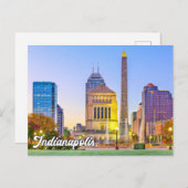 米国インディアナ州，風光明媚なダウンタウン ポストカード (正面/裏面)