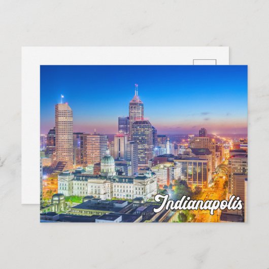 米国インディアナ州,風光明媚なダウンタウン ポストカード (正面/裏面)