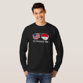米国インドネシア国旗サングラス南米 Tシャツ (正面フル)
