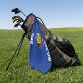 米国ウィスコンシン州の旗を持つ州付きゴルフタオル ゴルフタオル (グリーン)