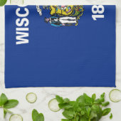 米国ウィスコンシン州旗の付いたキッチンタオル キッチンタオル (折り畳み)