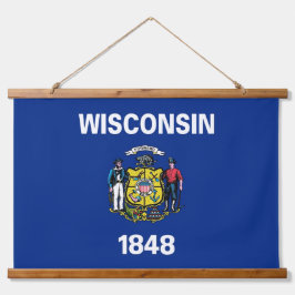 米国ウィスコンシン州旗を持つウォールタペストリー 吊り下げ型タペストリー