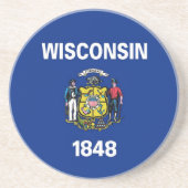 米国ウィスコンシン州旗を持つコースター コースター (正面)