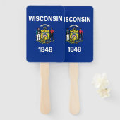 米国ウィスコンシン州旗を持つハンドファンのセット ハンドファン (正面&裏面)