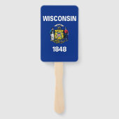 米国ウィスコンシン州旗を持つハンドファンのセット ハンドファン (裏面)