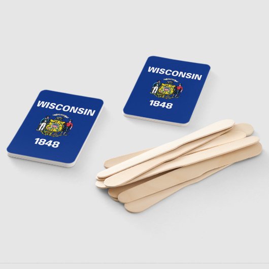 米国ウィスコンシン州旗を持つハンドファンのセット ハンドファン (組立なし)
