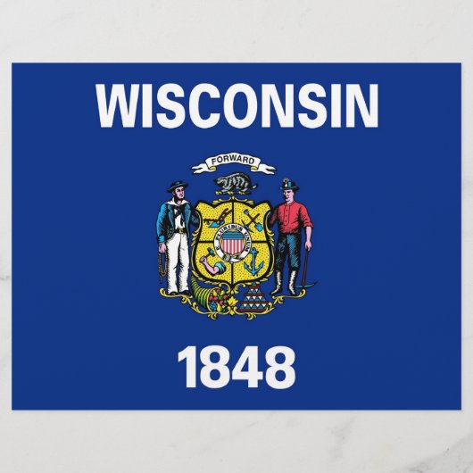 米国ウィスコンシン州旗を持つフライヤー チラシ (裏面)