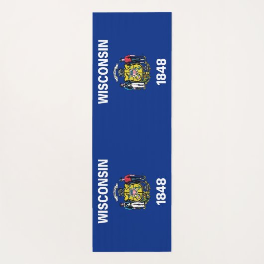 米国ウィスコンシン州旗を持つ愛国的なヨガマット ヨガマット (裏面)