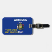 米国ウィスコンシン州旗を持つ荷札 ラゲッジタグ (正面横)