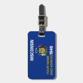 米国ウィスコンシン州旗を持つ荷札 ラゲッジタグ (正面縦)