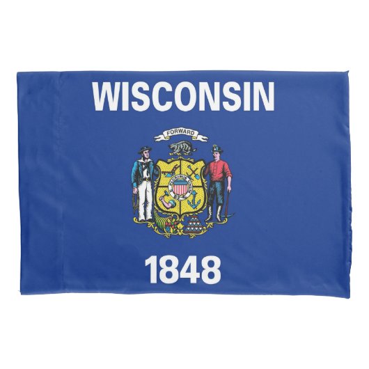 米国ウィス独身のコンシン州の愛国的なピラロケース国旗 枕カバー (正面)