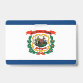 米国ウェストバージニア州州の旗と名前バッジ バッジ (裏面)