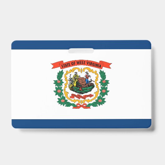 米国ウェストバージニア州州の旗と名前バッジ バッジ (正面)