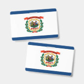 米国ウェストバージニア州州の旗と名前バッジ バッジ (正面＆裏面)