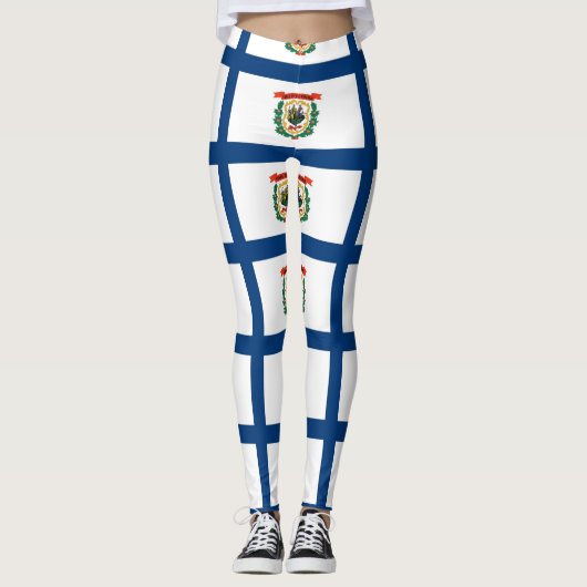 米国ウェストバージニア州州旗を持つレギンス レギンス (正面)