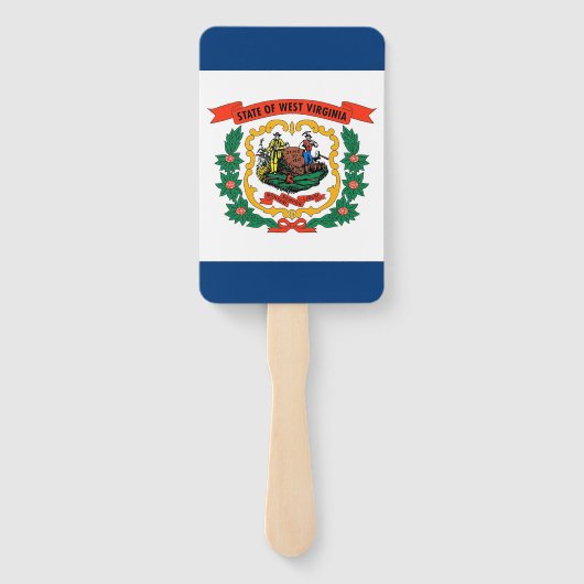 米国ウェストバージニア州旗とハンドファンのセット ハンドファン (裏面)