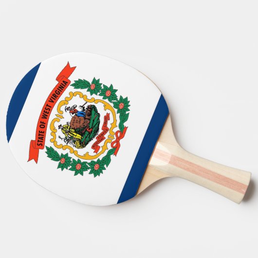 米国ウェストバージニア州旗の卓球ラケット 卓球ラケット (横)