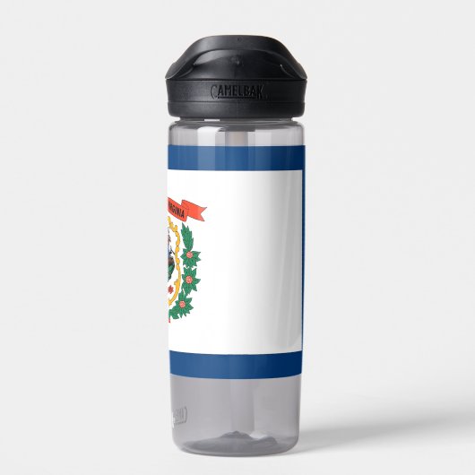 米国ウェストバージニア州旗を持つウォーターボトル ウォーターボトル (背面)