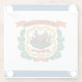 米国ウェストバージニア州旗を持つガラスコースター ガラスコースター (裏面)