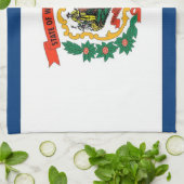 米国ウェストバージニア州旗を持つキッチンタオル キッチンタオル (折り畳み)