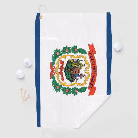 米国ウェストバージニア州旗を持つゴルフタオル州 ゴルフタオル (インサイチュ)