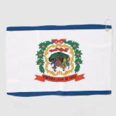 米国ウェストバージニア州旗を持つゴルフタオル州 ゴルフタオル (横)