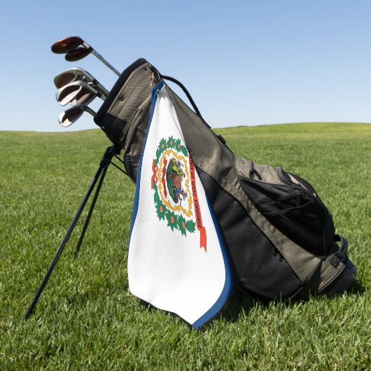 米国ウェストバージニア州旗を持つゴルフタオル州 ゴルフタオル (グリーン)