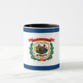 米国ウェストバージニア州旗を持つブラックコンボマグカップ マグカップ (中央)