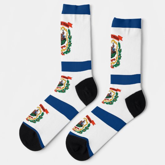 米国ウェストバージニア州旗を持つ女性用ソックス ソックス (左)
