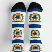 米国ウェストバージニア州旗を持つ女性用ソックス ソックス (上部)
