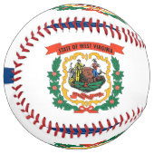 米国ウェストバージニア州旗を持つ愛国的ソフトボール ソフトボール (正面左)