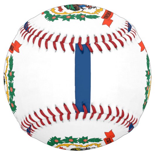 米国ウェストバージニア州旗を持つ愛国的ソフトボール ソフトボール (正面)