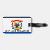 米国ウェストバージニア州旗を持つ荷札 ラゲッジタグ (裏面横)