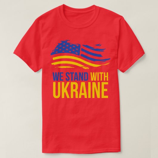 米国ウクライナと共に立つ Tシャツ (デザイン正面)