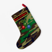 米国ウッドランド迷彩柄クリスマスストッキング付/オーナメント スモールクリスマスストッキング (裏面 (吊り時))