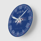 米国エストド1776年ローマ法（青）丸時計 ラウンド壁時計 (傾斜)