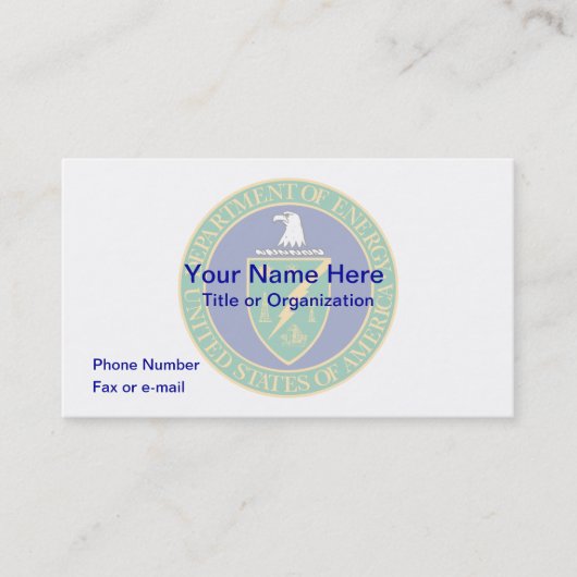 米国エネルギー省の名刺 名刺 (正面)