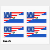 米国エルサルバドル国半旗アメリカ 長方形シール (シート)