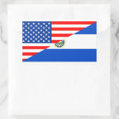 米国エルサルバドル国半旗アメリカ 長方形シール (バッグ)