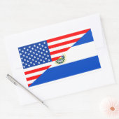 米国エルサルバドル国半旗アメリカ 長方形シール (封筒)