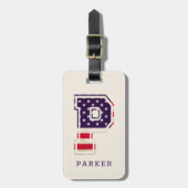 米国エレガント国旗のモノグラムP ラゲッジタグ (正面縦)