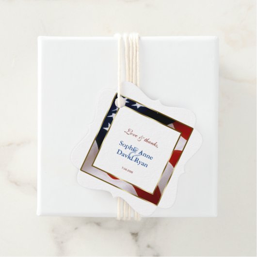 米国エレガント国旗の金ゴールドフレ結婚ーム フェイバータグ (インサイチュ)