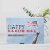 米国エレガント国旗を持つ労働者連帯労働日 サンキューカード (スタンド正面)