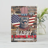 米国エレガント国旗を持つ連帯労働者の労働日 サンキューカード (スタンド正面)