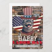 米国エレガント国旗を持つ連帯労働者の労働日 サンキューカード (正面/裏面)