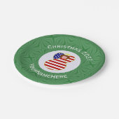 米国エンジェル赤毛クリスマス国旗パーソナライズされた ペーパープレート (アングル)