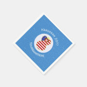 米国エンジェル赤毛ハヌカーパーソナライズされた国旗 スタンダードカクテルナプキン (角)