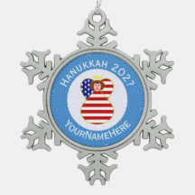 米国エンジェル赤毛ハヌカーパーソナライズされた国旗