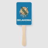 米国オクラホマ州オクラホマ州の旗を持つハンドファンのセット ハンドファン (裏面)